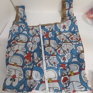 Blue Cartoon Print Tote Bag - Doraemon Pattern